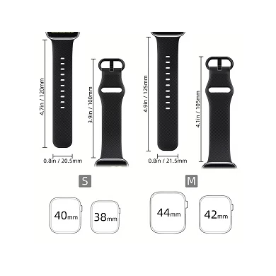 CBIW138 Silione Smart Watch Band para Apple iWatch 30mm 42mm 40mm 44mm