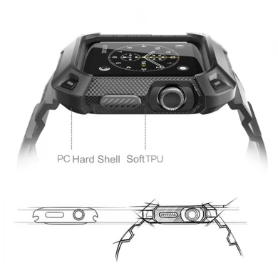 CBIW151 Para Apple Watch Band Correa de silicona deportiva con cubierta protectora resistente