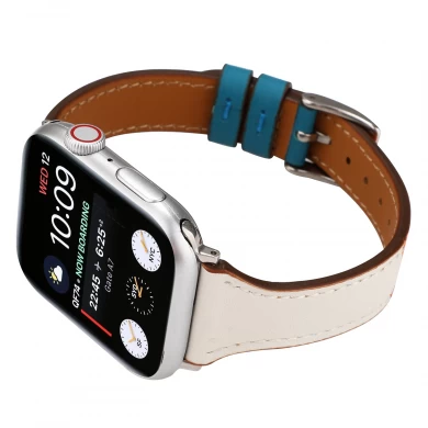 CBIW204 Slim Thin Genuine Leather Wrist Watch Band For iWatch Series 6 5 4 3 SE Wristband