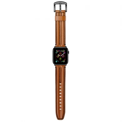 CBIW221 Genuine Leather Watch Band Strap For Apple Watch Series 6 5 4 3 SE Bracelet