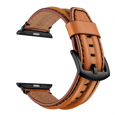 CBIW221 Genuine Leather Watch Band Strap For Apple Watch Series 6 5 4 3 SE Bracelet