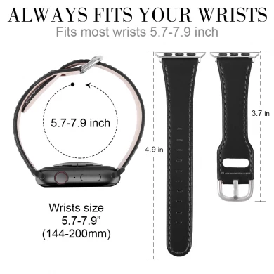 CBIW223 Echtes Leder-Ersatzarmband für Apple Watch Serie 6 5 4 3 2 1 SE