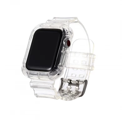 CBIW226 Clear TPU سوار حزام لساعة Apple Watch سيليكون مع حالة وقائية