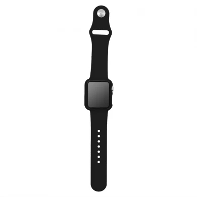 CBIW229 Rubber Silicone Smart Watch Strap For Apple Watch 38mm 42mm 40mm 44mm Band With Case