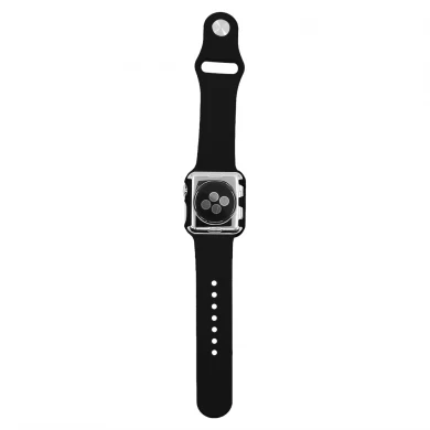 CBIW229 Bracelet de montre intelligente en silicone en caoutchouc pour Apple Watch 38mm 42mm 40mm 44mm bande avec étui