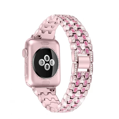 CBIW233 Bling Diamond Metal Reemplazo de reloj de pulsera para Apple Watch