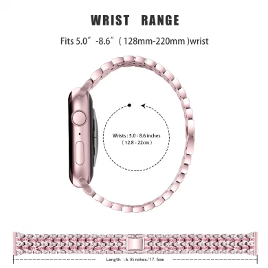 CBIW233 Cinturino da polso sostitutivo in metallo con diamanti Bling per Apple Watch