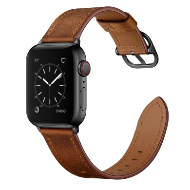 CBIW235 Crazy Horse Pattern Design Leather Watchbands for Apple Watch Ultra Series 8 7 SE 6 5 4 3