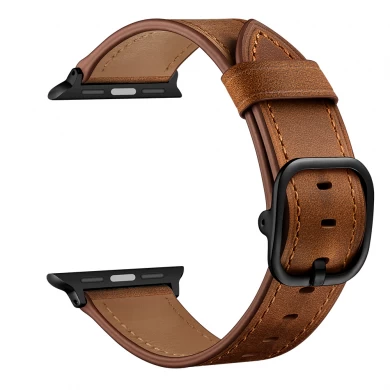 CBIW235 Crazy Horse Pattern Design Leather Watchbands voor Apple Watch Ultra Series 8 7 SE 6 5 4 3