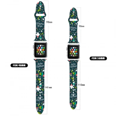 CBIW237 Christmas Silicone Watch Bands For Apple Watch Series 6 5 4 3 Smartwatch