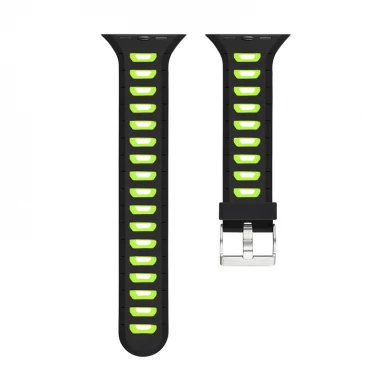 CBIW25 Double Colors Breathable Soft Silicone Sport Strap For Apple Watch