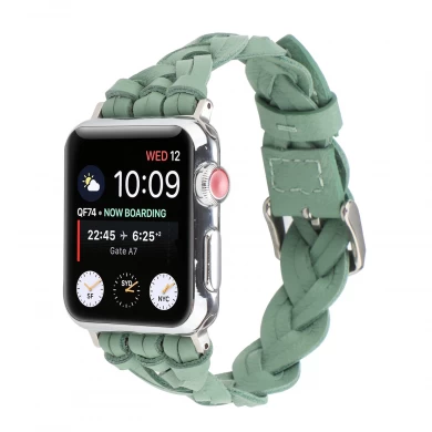 CBIW259 Slim Woven Wrist Watch Leather Belt Strap For Apple Watch Band Braided