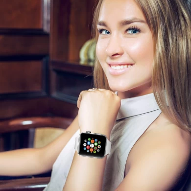 CBIW26 реальный кожаный силиконовый ремешок для часов для Apple Watch с металлической пряжкой