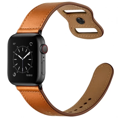 CBIW263 Top Grain Genuine Leather Watchband For Apple Watch Ultra Series 8 7 SE 6 5 4 3