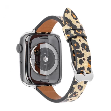 Cbiw274 cinturón de cuero de cuero genuino de cuero de vaca para la serie de relojes de Apple 6 5 4 3 2 1 SE
