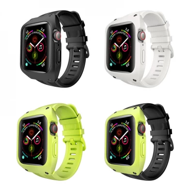 CBIW29 Sport Soft Silicone Watch Strap For Apple Watch 44mm With Protective Cover