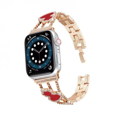CBIW298 Diamants de luxe Diamants Strass Bracelet de bracelet en métal pour Apple Watch