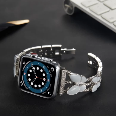 CBIW299 Ladies Womens Luxury Bling Diamond Metal Watch Band For Apple Watch