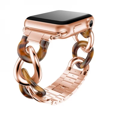 CBIW37 Fashion Acetat Edelstahl Uhrenarmband für Apple Watch