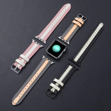 Cbiw404 gloed in de donkere lichtgevende fluorescentie lederen horlogeband voor Apple Watch