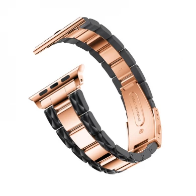 CBIW42 Bracelet de montre en acier inoxydable d'acétate de luxe pour Apple Watch