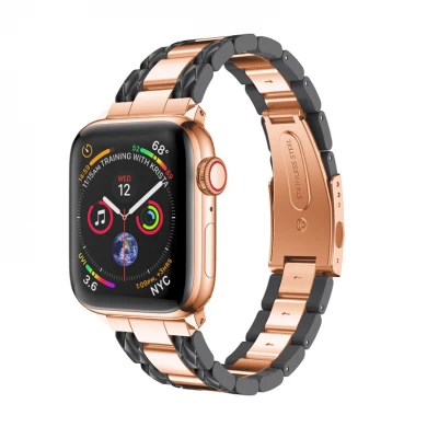 CBIW42 Luxury Acetat Edelstahl Uhrenarmband für Apple Watch