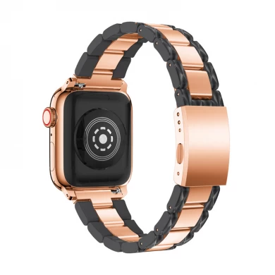 CBIW42 Luxury Acetat Edelstahl Uhrenarmband für Apple Watch