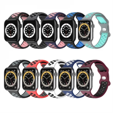 CBIW421 Banda di orologi intelligenti in silicone a doppio colore per Apple Watch Ultra 49mm Series 8/7/6/5/4/3