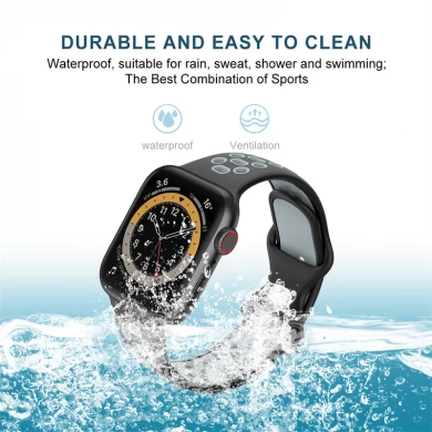 CBIW421 Двойной силиконовой силиконовой часы для Apple Watch Ultra 49 мм серия 8/7/6/5/4/3