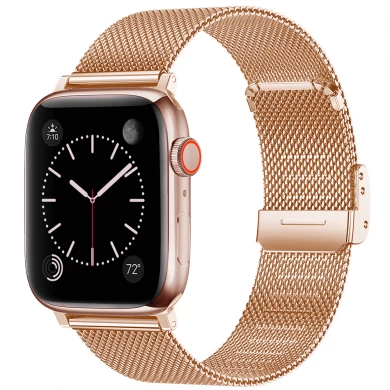CBIW433 Milanese Watchband Stainless Steel Band For Apple Watch 38mm 42mm 40mm 44mm