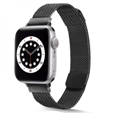 CBIW438 Magnetic Clasp Milanese Loop Mesh Alloy Metal Watch Band For Apple Watch 38/40/41mm 42/44/45mm