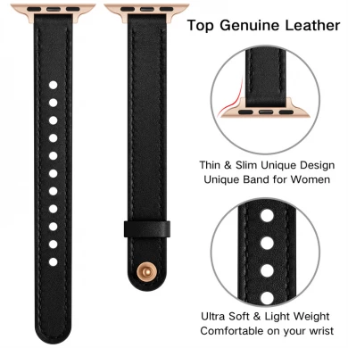 CBIW439 Adjustable Loop Genuine Leather Bands Replacement Strap For Apple Watch Ultra Series 8 7 SE 6 5 4 3