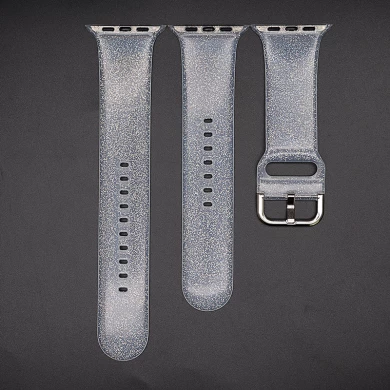 Apple Watch BandsのためのCBIW441ファッション透明なキラキラのシリコンストラップ