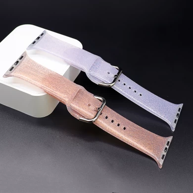 Apple Watch BandsのためのCBIW441ファッション透明なキラキラのシリコンストラップ