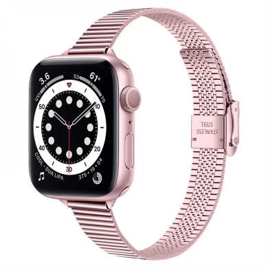 Apple Watch SE 7 6 5 4 2 1 42mm 38mm 40mm 44mm金属のステンレス鋼の時計のブレスレットストラップのためのIWATCH