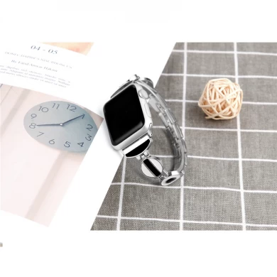 CBIW45 Moda Dairesel Link Metal Saat Kayışı Apple Watch Band Için