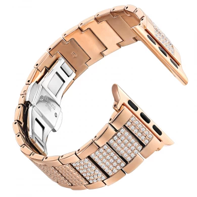 CBIW455 Trendybay Szybki zwalniający Butterfly Buckle Mother Watch Band Pasek dla Apple Watch Series 7 6 5 4 3 2 1 se