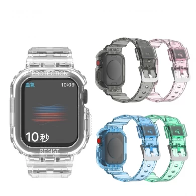 CBIW456 Transparent Clear TPU Watch Band Correa para la serie de relojes Apple 7 45mm 41mm