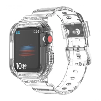 CBIW456 Transparent Clear TPU Watch Band Strap For Apple Watch Series 7 45mm 41mm