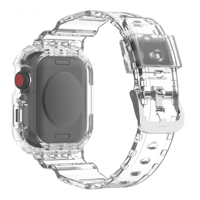 CBIW456 Cinturino TPU trasparente trasparente TPU cinturino per Apple Watch Series 7 45mm 41mm