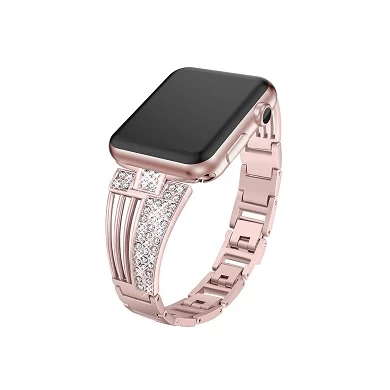 CBIW47 Luxury Rhinestone Stainless Steel Watch Strap For Apple Watch