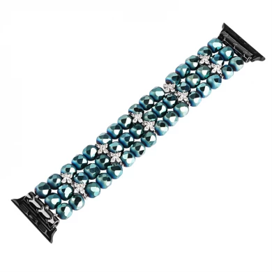 CBIW470 Bling Crystal Beads Jewelry Bracelet Watch Strap For Apple Watch 41mm 45mm 40mm 38mm 42mm 44mm