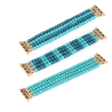 CBIW471 Bande de montre Bracelet en perles de cristal pour Apple Iwatch Series 7/6/5/4/3/2 SE