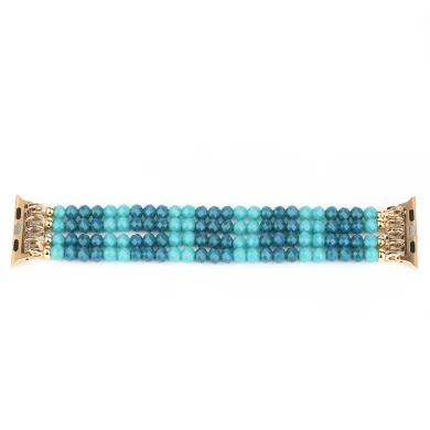 CBIW471 Crystal Beaded Bracelet Strap Watch Band For Apple iWatch Series 7/6/5/4/3/2 SE
