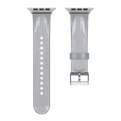 CBIW481 Clear Transparent TPU Watch Strap Band For Apple Smart Watch series 7 6 5 4 3