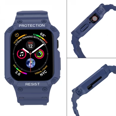 CBIW482 Wholesale Silicone Watch Case Strap For Apple Watch 41mm 45mm 38mm 42mm 40mm 44mm
