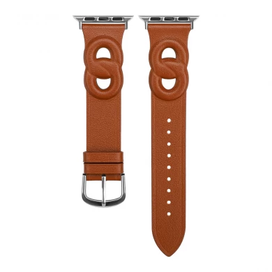 CBIW483 Luxury Design Genuine Leather Watch Strap Band For Apple Watch 44mm 40mm 41mm 45mm 38mm 42mm