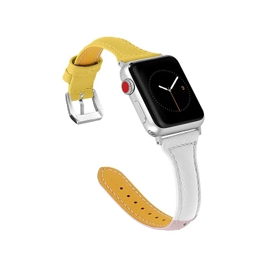 CBIW49 Contrast Color Leisure Leather Watch Strap For iWatch