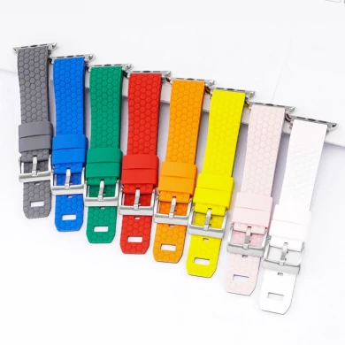 CBIW499 Honeycomb Design Dual Color Silicon Watch Bands für Apple Watch Ultra 49mm Serie 8/7/6/5/4/3