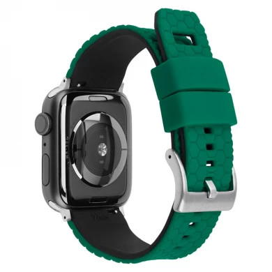 CBIW499 Honeycomb Design Bands de montre en silicone à double couleur pour Apple Watch Ultra 49mm Series 8/7/6/5/4/3